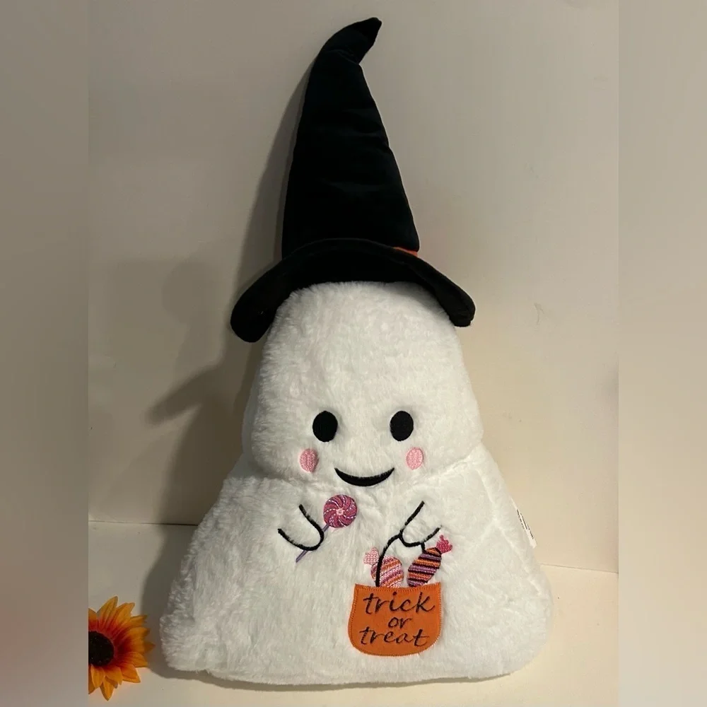 Halloween Ghost Plush throw pillow Witch Hat Halloween Trick or Treat New